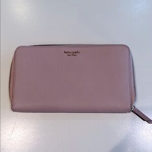 Kate Spade Light Pink Saffiano Leather Travel Wallet